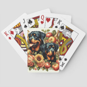 Baraja De Cartas Pintura Retro Rottweiler
