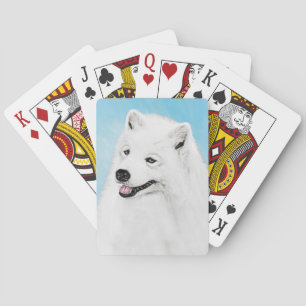 Baraja De Cartas Pintura Samoyed - Arte Perro Original Cuto