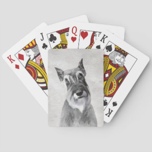 Baraja De Cartas Pintura Schnauzer (gigante) - Arte de perros