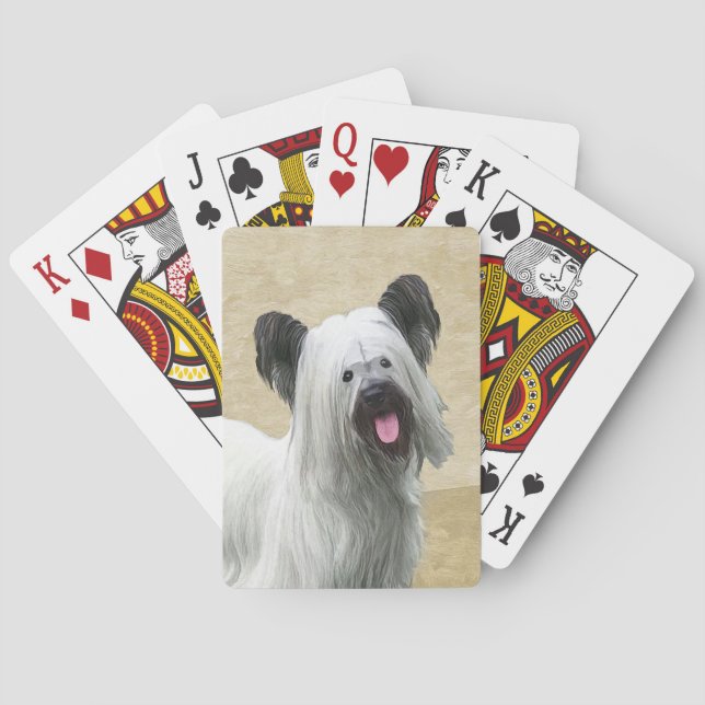 Baraja De Cartas Pintura Skye Terrier - Arte Perro Original. (Reverso)