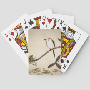 Baraja De Cartas Pintura tradicional china de tinta con aves