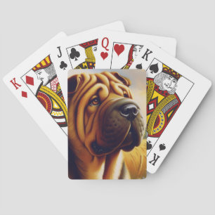 Baraja De Cartas Pintura vintage de Shar-Pei