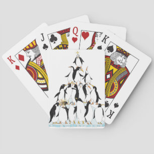 Baraja De Cartas Pirámide de Pingüinos Dibujo Animado Divertido