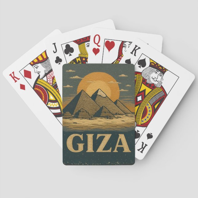 Baraja De Cartas Pirámides egipcias de Giza Gran Pirámide (Reverso)