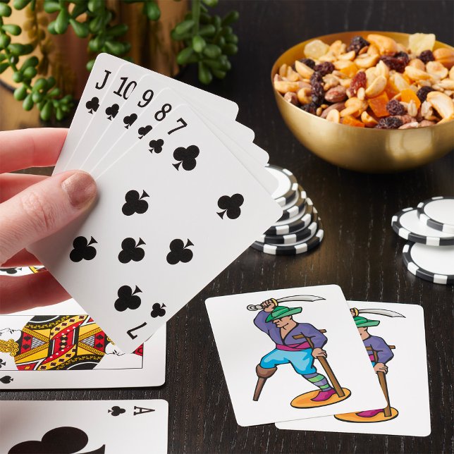 Baraja De Cartas Pirata con Pierna de Palo y Espada (Subido por el creador)