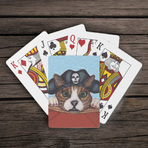 Baraja De Cartas Pirata Cute sorprendió gato marrón a rayas