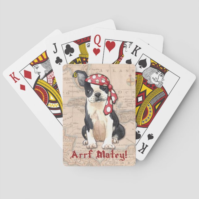 Baraja De Cartas Pirata de Boston Terrier (Reverso)