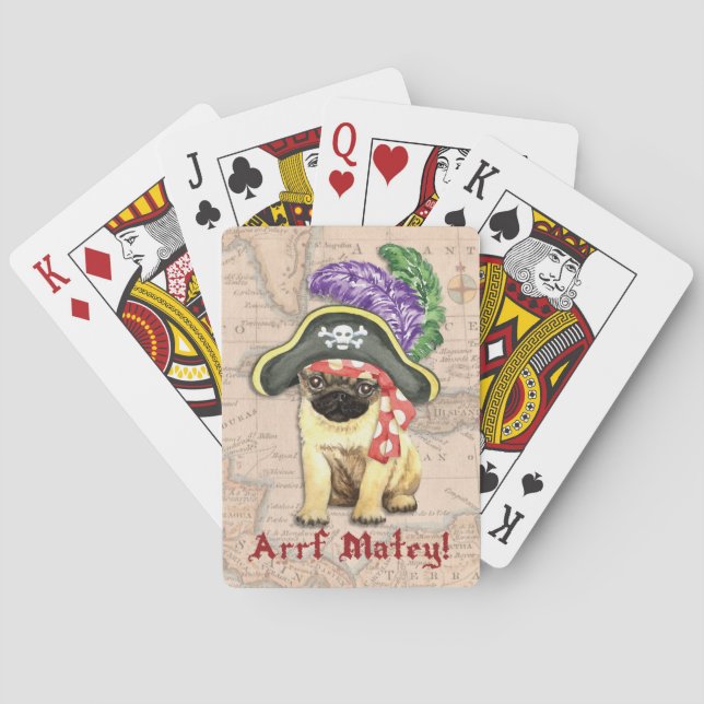 Baraja De Cartas Pirata Pug (Reverso)