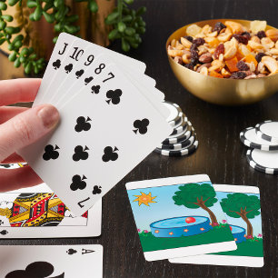Baraja De Cartas Piscina infantil bajo un árbol