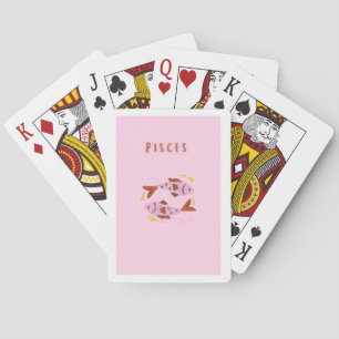 Baraja De Cartas Piscis rosa, impresión de signo zodiacal, signo es