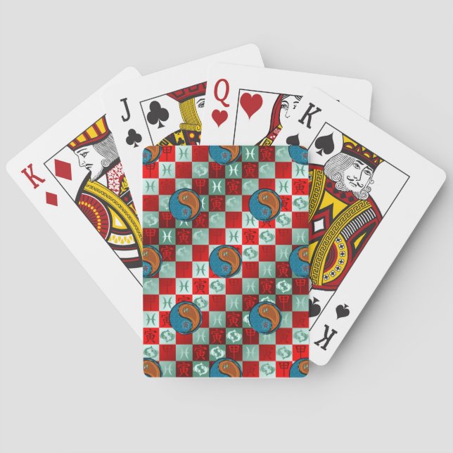 Baraja De Cartas Piscis & Tigre de Madera (Reverso)