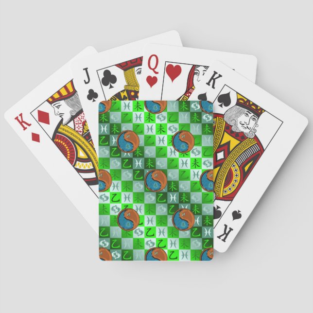 Baraja De Cartas Piscis y Cabra de Madera (Reverso)