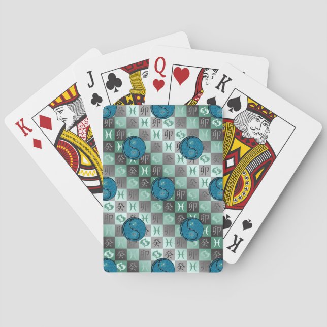 Baraja De Cartas Piscis y Conejo de Agua (Reverso)