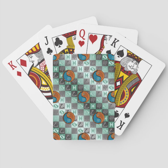 Baraja De Cartas Piscis y Conejo de Madera (Reverso)