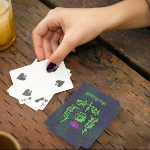 Baraja De Cartas Pista escocesa sobre nombre personalizado tartán o