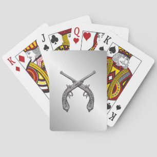 Baraja De Cartas Pistolas de duelo de plata