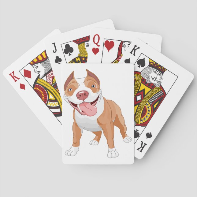Baraja De Cartas Pit Bull Sonriente Feliz (Reverso)