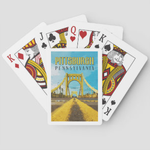 Baraja De Cartas Pittsburgh, PA Yellow Bridge Vintage Travel