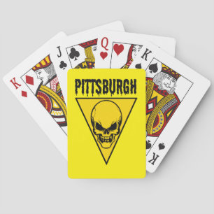 Baraja De Cartas Pittsburgh Skull Jugando Tarjetas Amarillas