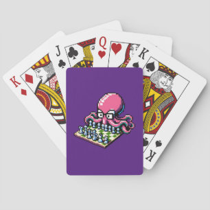 Baraja De Cartas Pixel Octopus Chess Retro Strategy Board Game Art