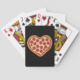 Baraja De Cartas Pizza Corazón Formado Lindo Día de San Valentín