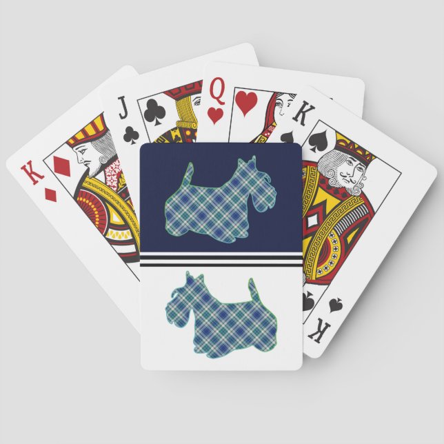 Baraja De Cartas Placa azul del territorio escocés (Reverso)