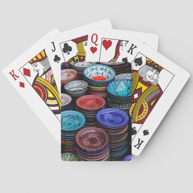 Baraja De Cartas Placas marroquíes en el mercado (Reverso)