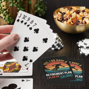 Baraja De Cartas Plan de jubilación divertido Esquí jubilado