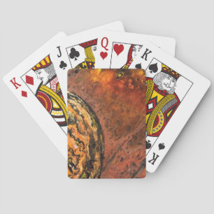 Baraja De Cartas Planeta abstracto en rojo y naranja