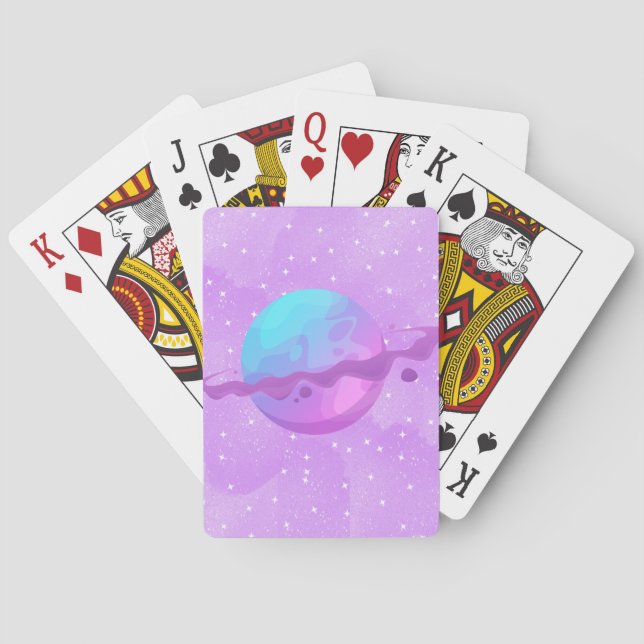 Baraja De Cartas Planeta morado (Reverso)