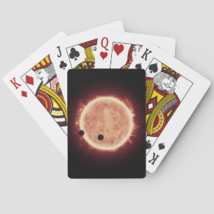 Baraja De Cartas Planetas Transitando Estrella De Enano Rojo En Tra