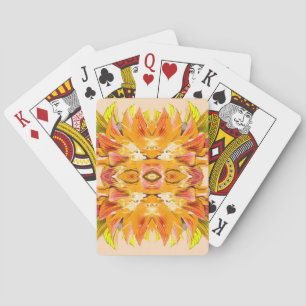 Baraja De Cartas PLANTA naranja - Arte fractal digital -