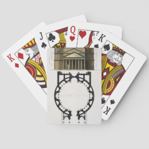Baraja De Cartas Planta terrestre y fachada del Panteón, Roma, desd