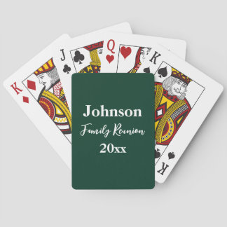 Baraja De Cartas Plantilla de Año de Nombre Blanco Verde Oscuro Reu