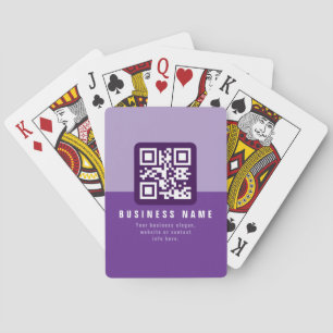 Baraja De Cartas Plantilla de código QR moderno editable   Púrpuras