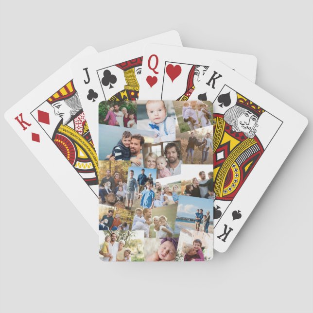 Baraja De Cartas Plantilla De Collage De Fotos Que Sobrepasa Fantás (Reverso)
