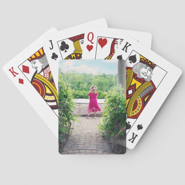 Baraja De Cartas Plantilla de foto secundaria personalizada de Pers (Reverso)