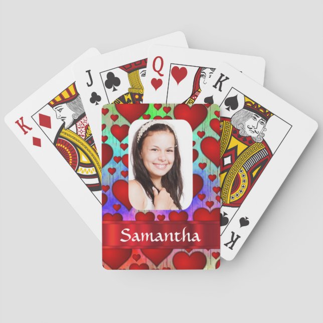 Baraja De Cartas Plantilla de fotografía personalizada de patrón de (Reverso)