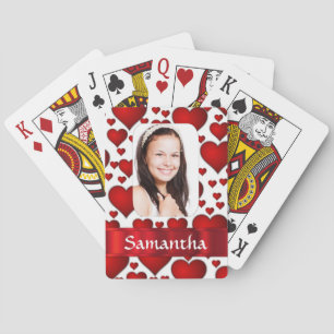 Baraja De Cartas plantilla de fotos de corazón rojo