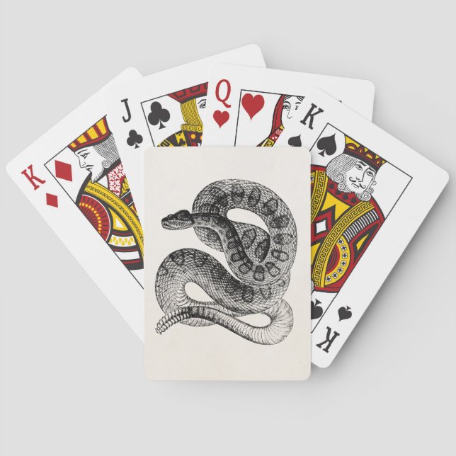 Baraja De Cartas Plantilla de la serpiente del reptil de la (Reverso)