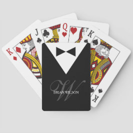 Baraja De Cartas Plantilla moderna de Tuxedo | Elegante Monograma P