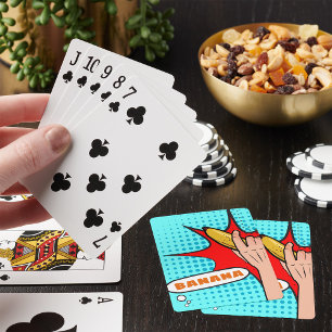 Baraja De Cartas Plátano de estilo cómic de arte pop retro