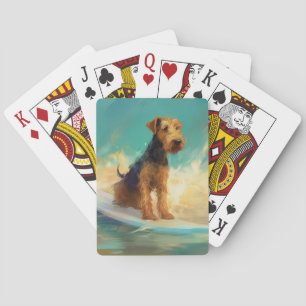 Baraja De Cartas Playa Airedale Surfing Pintura