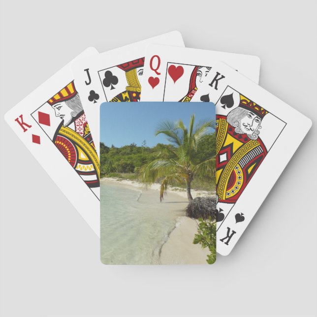 Baraja De Cartas Playa Antigua Hermoso Paisaje Tropical (Reverso)