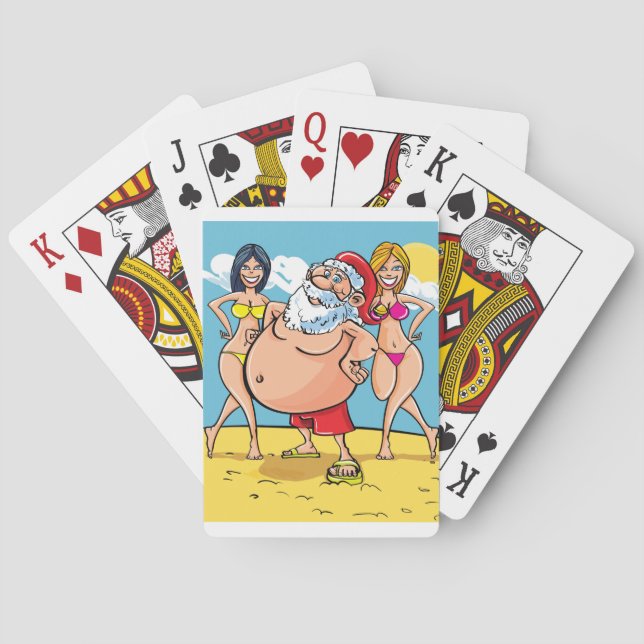Baraja De Cartas playa bikini santa claus (Reverso)