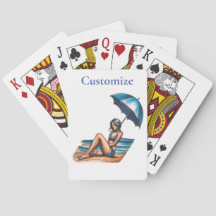 Baraja De Cartas Playa de Chica bikini Napping Thunder_Cove