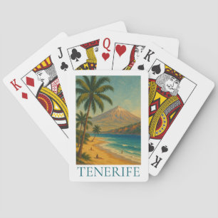 Baraja De Cartas Playa de la isla canaria de Tenerife vintage Viaje