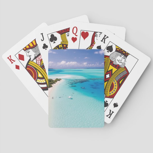 Baraja De Cartas Playa de Maldivas (Reverso)
