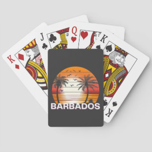 Baraja De Cartas Playa de verano de Palmeras Vintage de Barbados