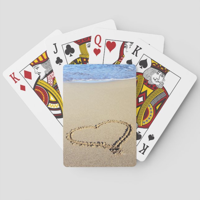 Baraja De Cartas Playa del corazón del amor (Reverso)
